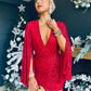Hayden Sequin Drape Sleeve Mini Dress Rouge