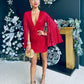 Hayden Sequin Drape Sleeve Mini Dress Rouge