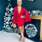 Hayden Sequin Drape Sleeve Mini Dress Rouge
