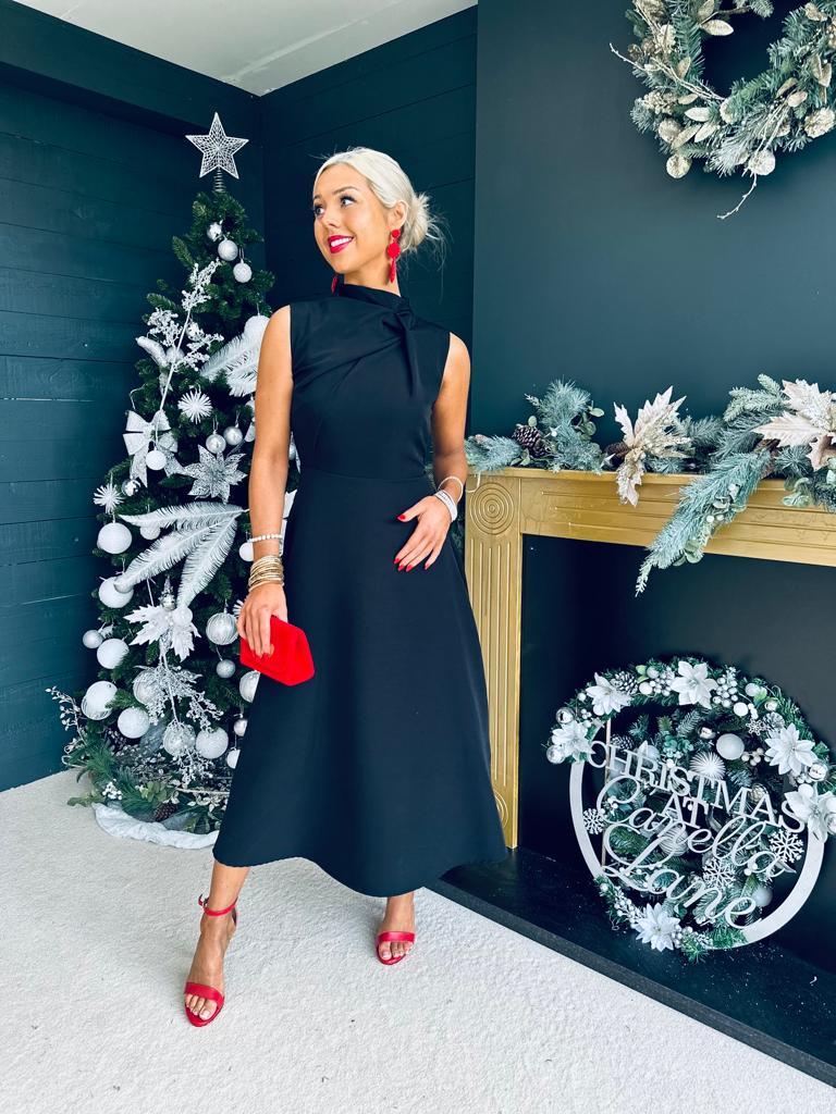 Black sales christmas dress