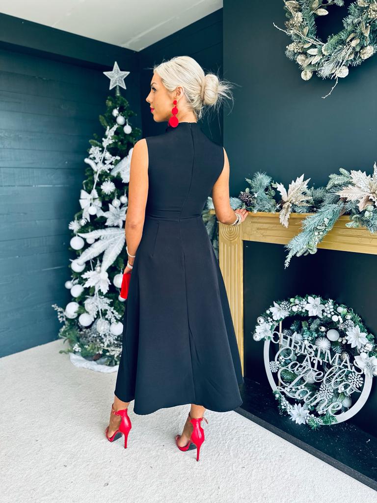 Black on sale christmas dress