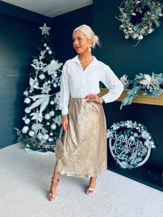 Della Midi Skirt Gold