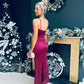 Aine Drape Detail Dress Wine