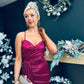 Aine Drape Detail Dress Wine
