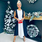Tyra 2 Tone Occasion Dress Navy
