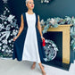 Tyra 2 Tone Occasion Dress Navy