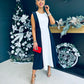 Tyra 2 Tone Occasion Dress Navy