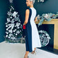 Tyra 2 Tone Occasion Dress Navy