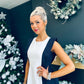 Tyra 2 Tone Occasion Dress Navy