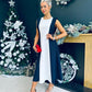 Tyra 2 Tone Occasion Dress Navy