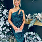 Adele Sequin Midi Dress Forest