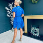 Ally Crochet Mini Dress Blue