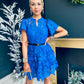 Ally Crochet Mini Dress Blue