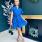 Ally Crochet Mini Dress Blue