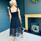 Terri Lace and Tulle Dress Black
