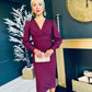 Camila Long Sleeve Midi Dress Burgundy