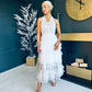 Emma Lace and Tulle Dress White