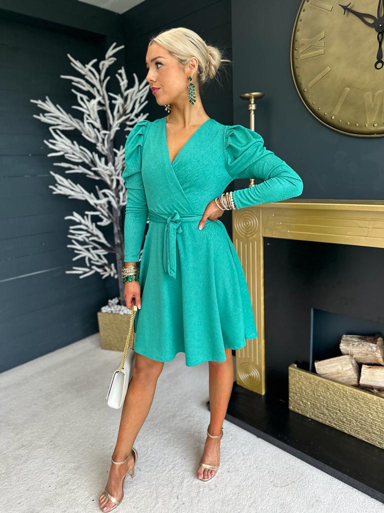 Corinne Mini Dress Green Canella Lane