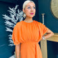 Anastasia Batwing Midi Dress Blood Orange