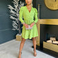 Corinne Detailed Mini Dress Lime