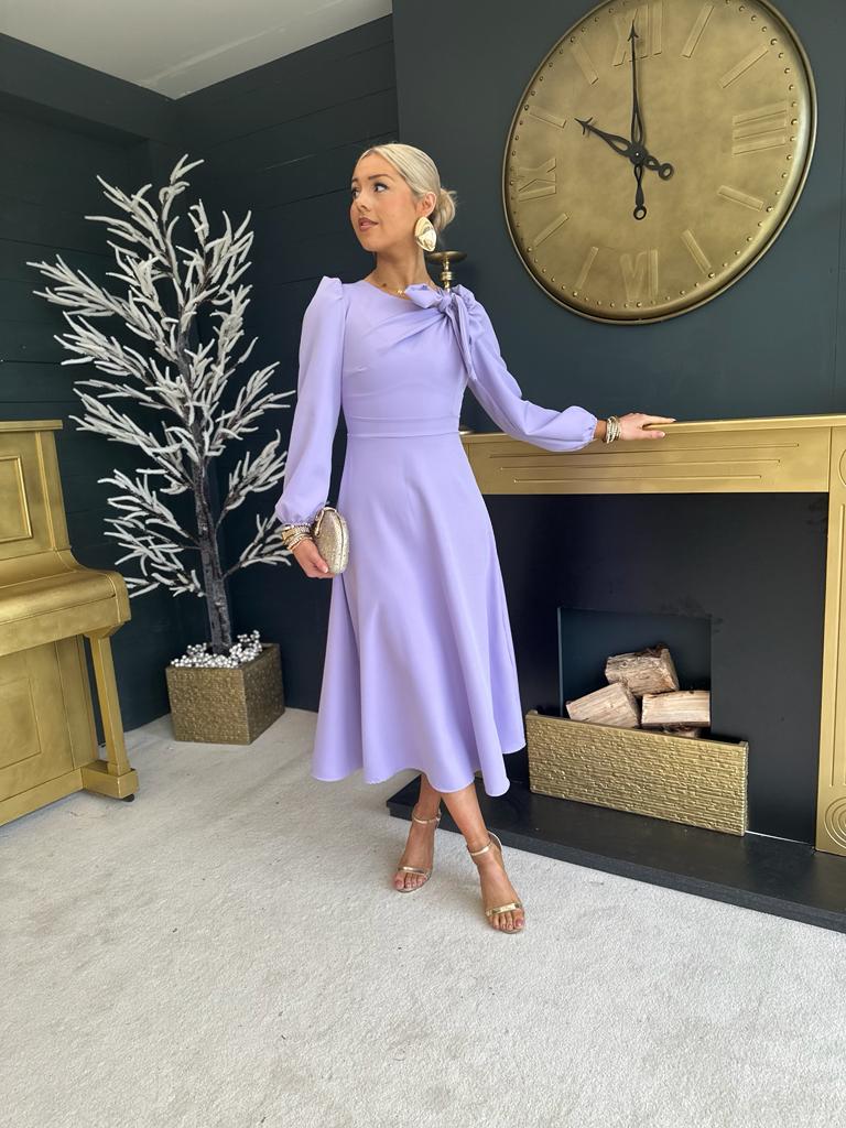 Lauren Detailed Occasion Dress Lilac