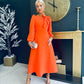 Lauren Detailed Occasion Dress Electric Orange