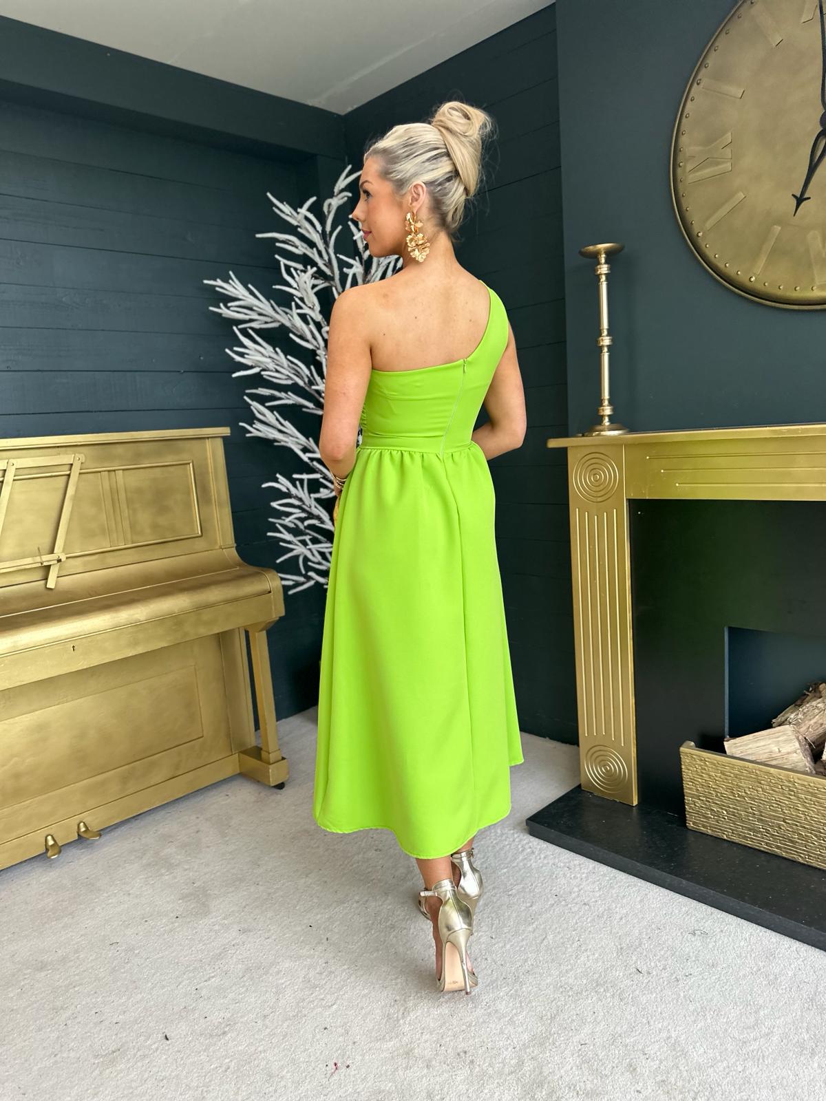 Ruth One Shoulder Occasion Dress Apple