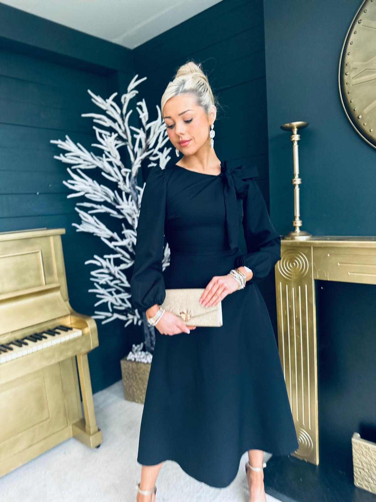Lauren Detailed Occasion Dress Black
