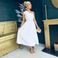 Tara One Shoulder Occasion Dress White
