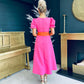 Charlotte Puff Shoulder Dress Pink