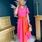 Charlotte Puff Shoulder Dress Pink
