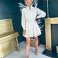 Lara Cuffed Sleeve Mini Dress Ivory
