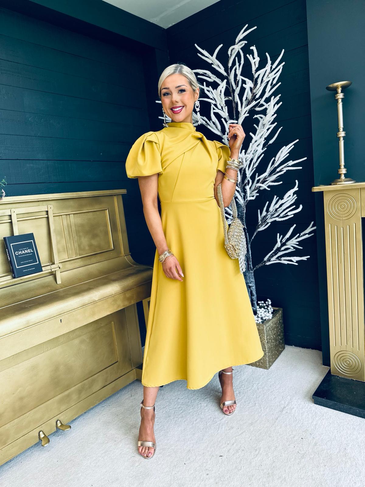 Mustard yellow outlet occasion dress