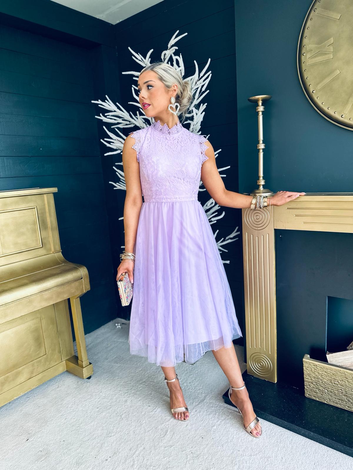 Thelma Occasion Midi Dress Lilac