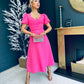 Brooke Detailed Midi Dress Pink
