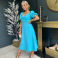 Brooke Detailed Midi Dress Electric Blue