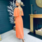 Fergie Pleated Midaxi Dress Peach