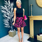 Mandy Ruched Mini Dress Black Pink