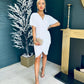 Novah Sequin Midi Dress Off White