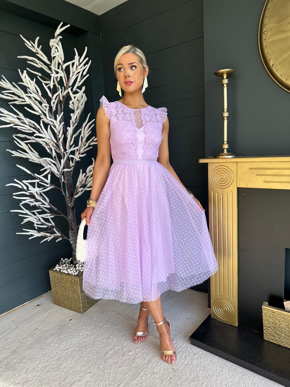 Louise Occasion Midi Dress Lilac