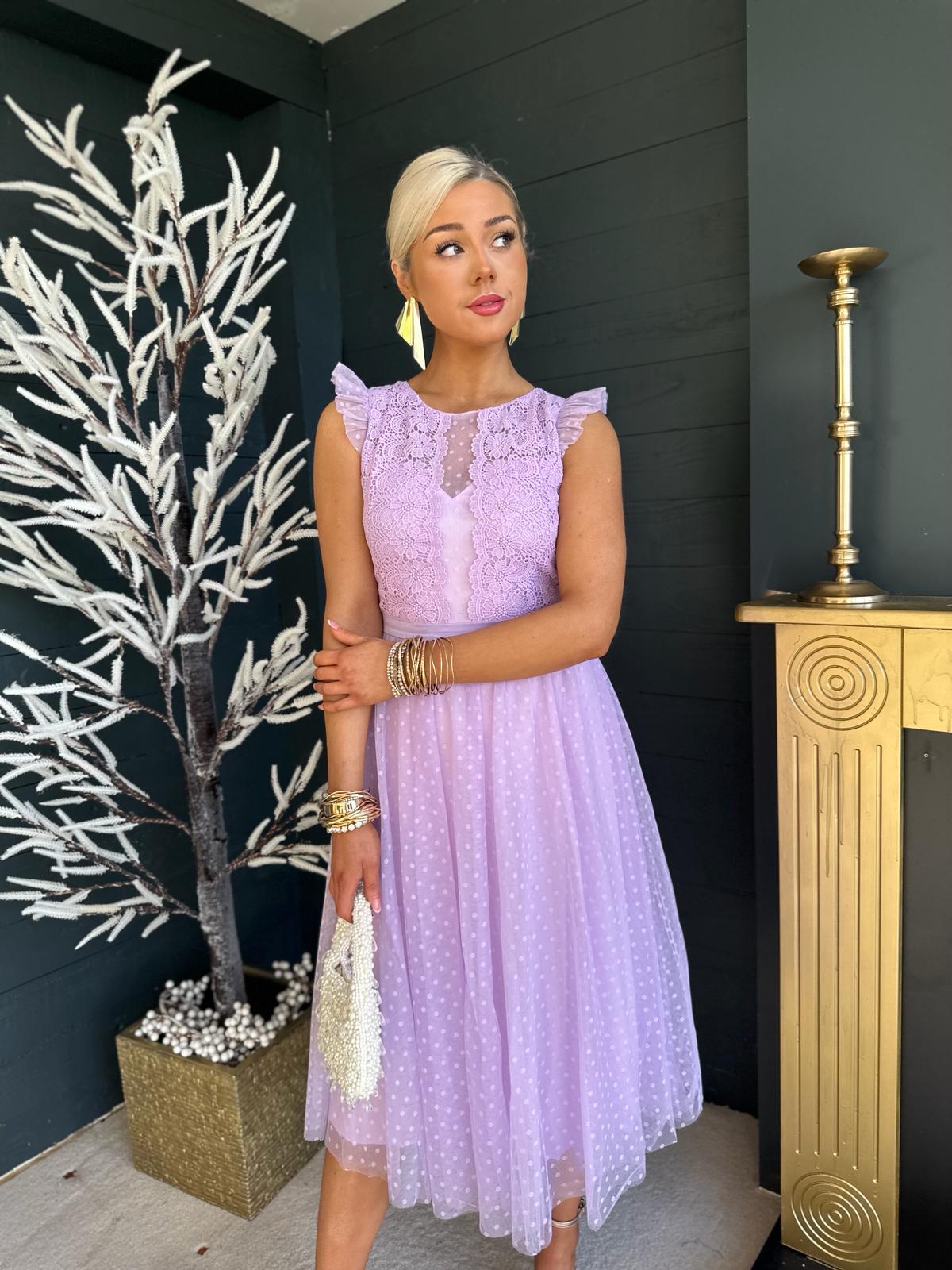 Louise Occasion Midi Dress Lilac