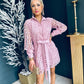 Lydia Crochet Mini Dress Blush