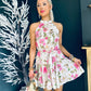 Amanda Satin Floral Print Halterneck Mini Dress