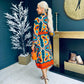 Alison Abstract Shirt Dress Orange Pre Order 24 May