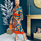 Alison Abstract Shirt Dress Orange Pre Order 24 May