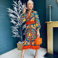 Alison Abstract Shirt Dress Orange Pre Order 24 May