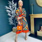 Alison Abstract Shirt Dress Orange Pre Order 24 May