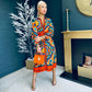 Alison Abstract Shirt Dress Orange Pre Order 24 May