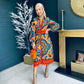 Alison Abstract Shirt Dress Orange Pre Order 24 May