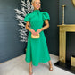Claudia Detailed Occasion Dress Emerald